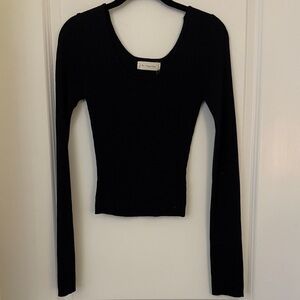 By Together Black Long Sleeve Ribbed Top